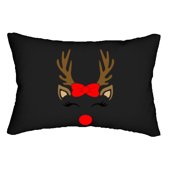 Reindeer girl, Christmas Lumbar Pillows