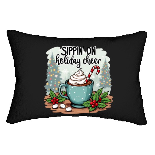 Sippin' On Holiday Cheer Hot Cocoa Lumbar Pillows
