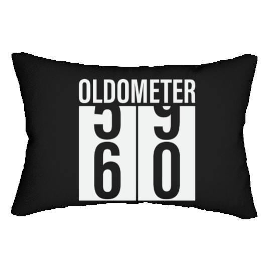 Oldometer Odometer Funny 60th Birthday 60 yrs Joke Lumbar Pillows