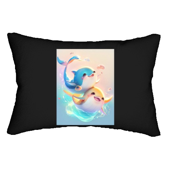 Happy birthday bevels tuna Lumbar Pillows