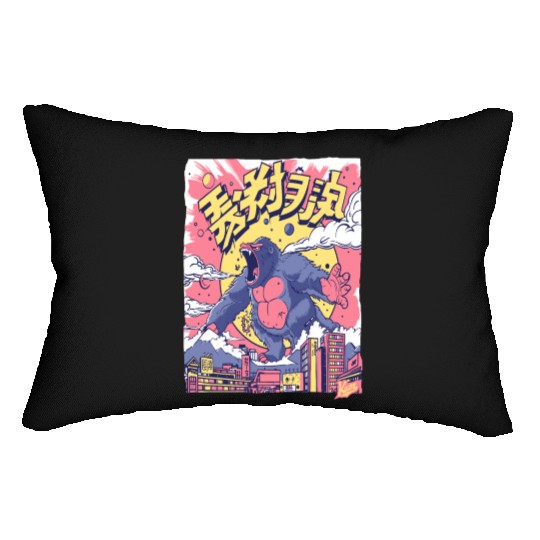 Kaiju Gorilla – Neon City Rampage Lumbar Pillows