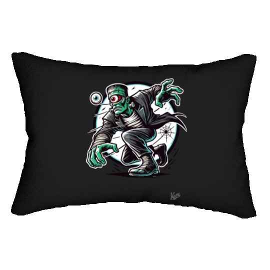 The Green One-Eyed Cyclops Monster Lumbar Pillows