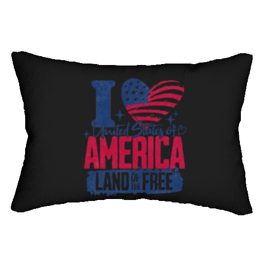 Patriotic "I Love America" Lumbar Pillows