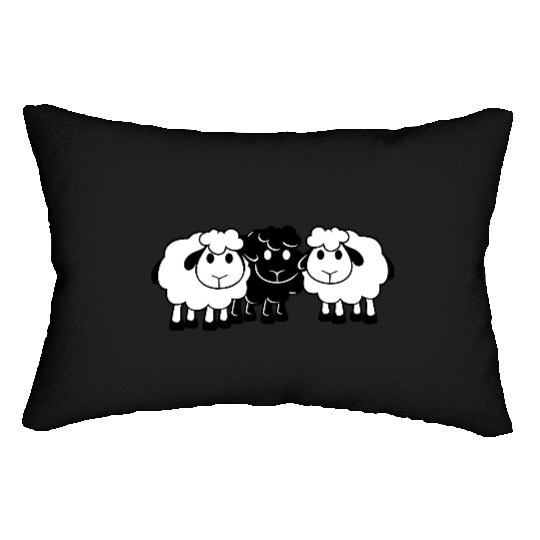 Black Sheep 3 Small Friends Team Crew Sheep Cute Lumbar Pillows