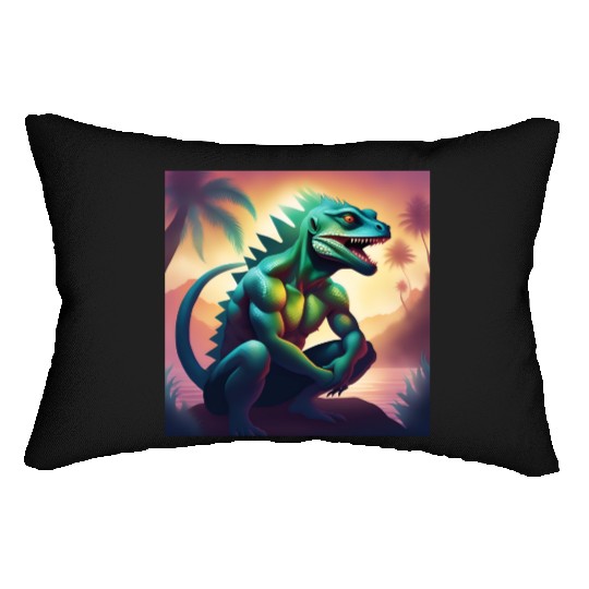 Mutant Lizard Man Lumbar Pillows