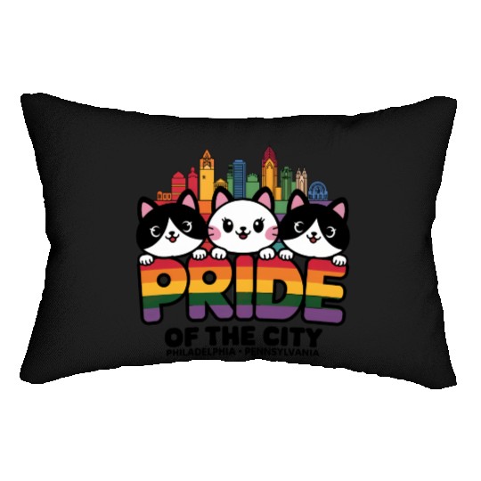 Pride of Philadelphia City Pennsylvania USA Rainbo Lumbar Pillows