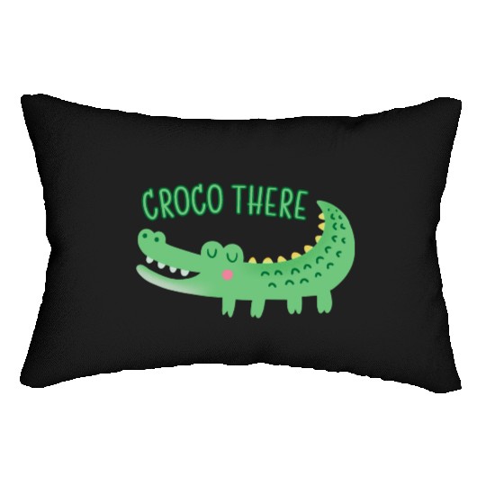 Croco There Cello There Hello There Crocodile Meme Lumbar Pillows