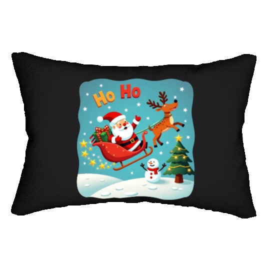 Santa Clause waving " HO-HO" Lumbar Pillows