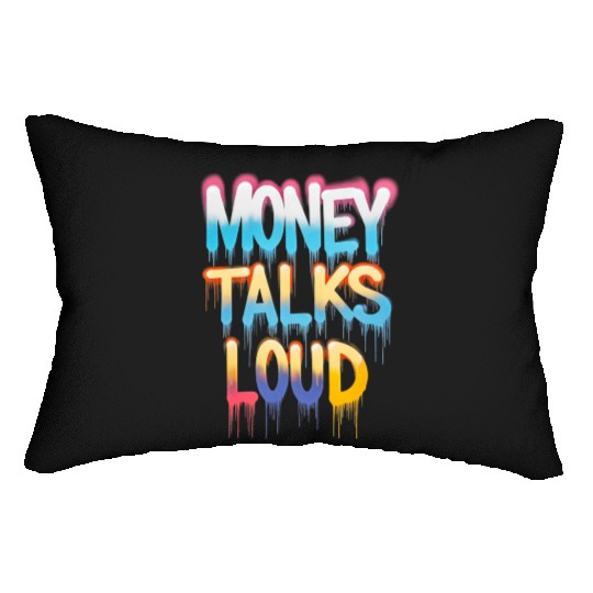 Money Talks Art Lumbar Pillows