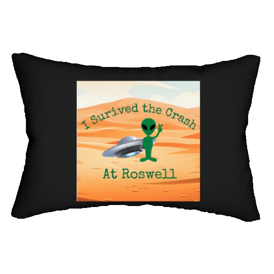 I Survived the Crash at Roswell in Desert Lumbar Pillows