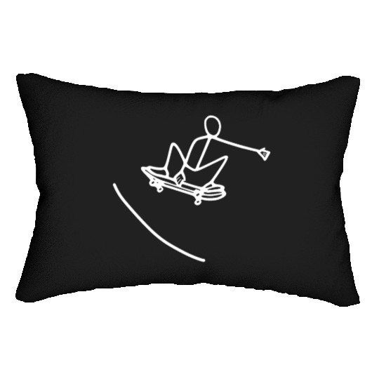 Skater skating on skateboard Lumbar Pillows