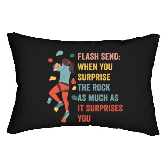 Boulderer Flash Send Bouldering Lumbar Pillows