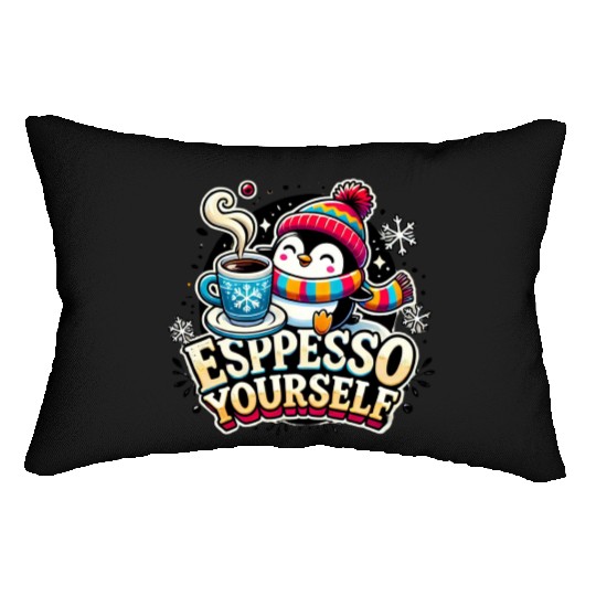 panda powered by caffeine 1 Lumbar Pillows