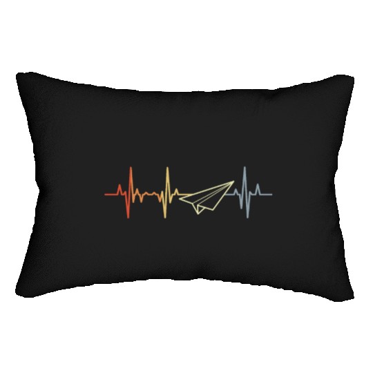 Paper Aircraft Heart Rate Lumbar Pillows