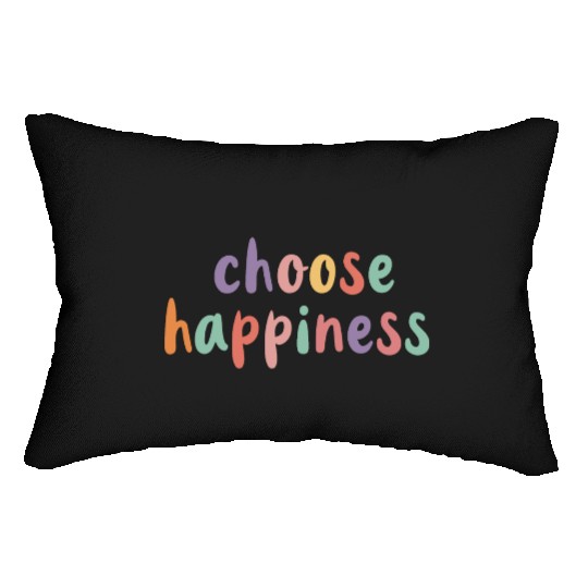 Choose Happiness Retro Colorful Pastel Kids Lumbar Pillows