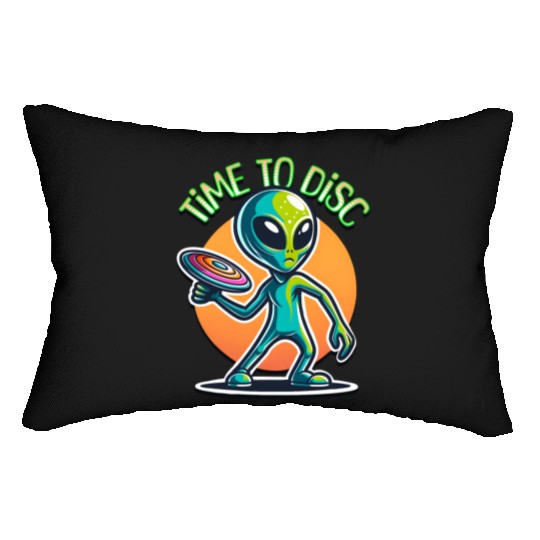 Alien Disc Golf | Retro Extraterrestrial Lumbar Pillows