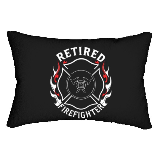 Retired Firefighter Maltese Cross Flame Design Lumbar Pillows