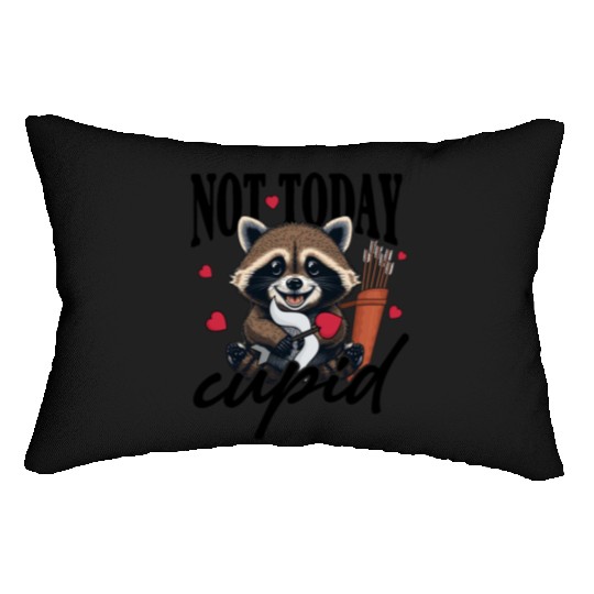 Sorry Cupid I've Been Feral Funny Raccoon Desgin Lumbar Pillows