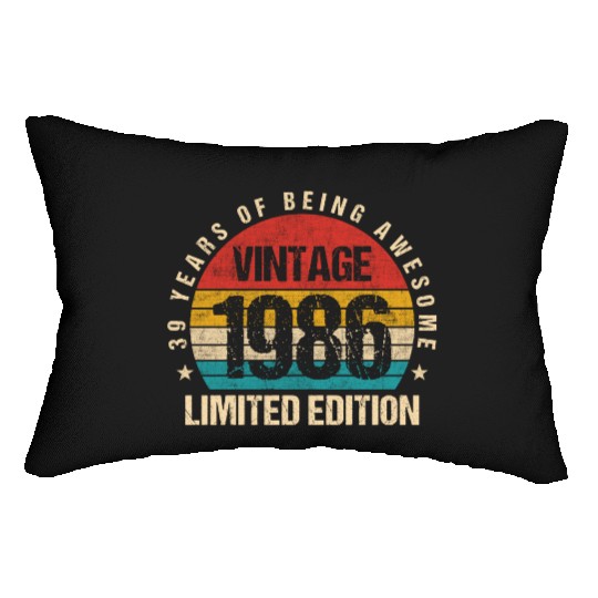 Vintage 1986 Limited Edition 39th Birthday Gift Lumbar Pillows