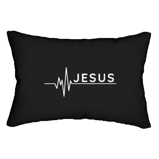 Jesus is my heartbeat Lumbar Pillows