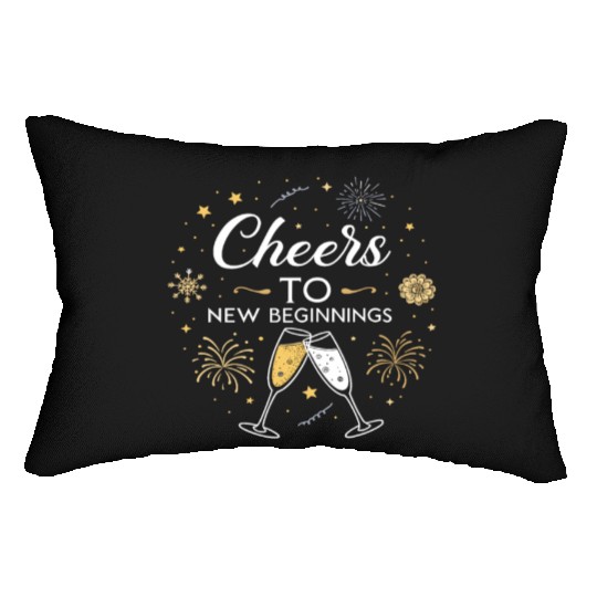 Cheers To New Beginings - Festive New Year's Eve Lumbar Pillows