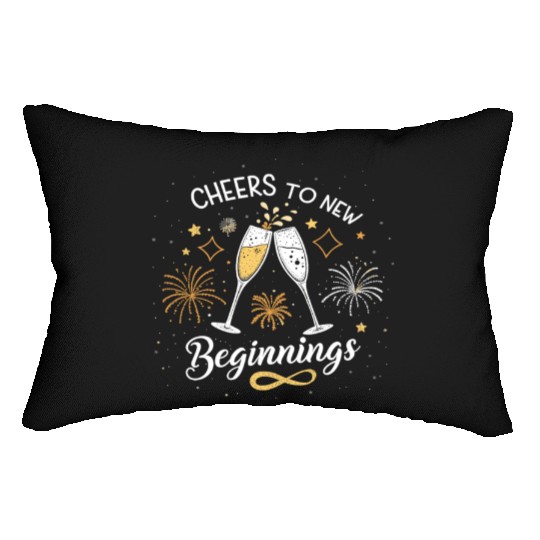 Cheers To New Beginings - Festive New Year's Eve Lumbar Pillows
