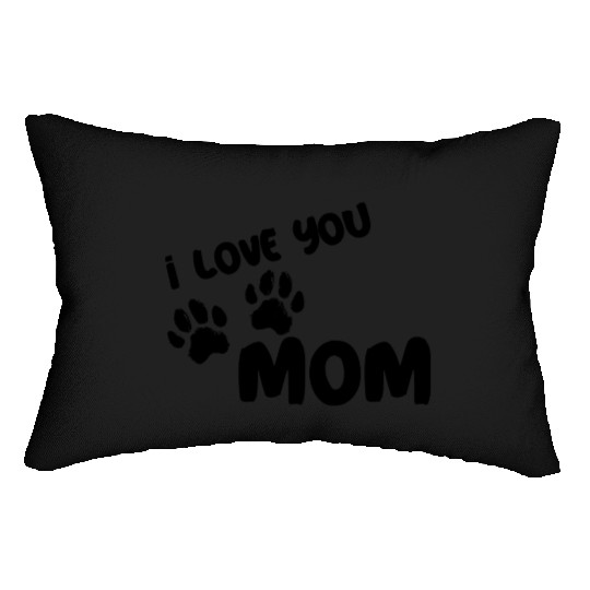 I Love You Mom Puppy Love for light Lumbar Pillows