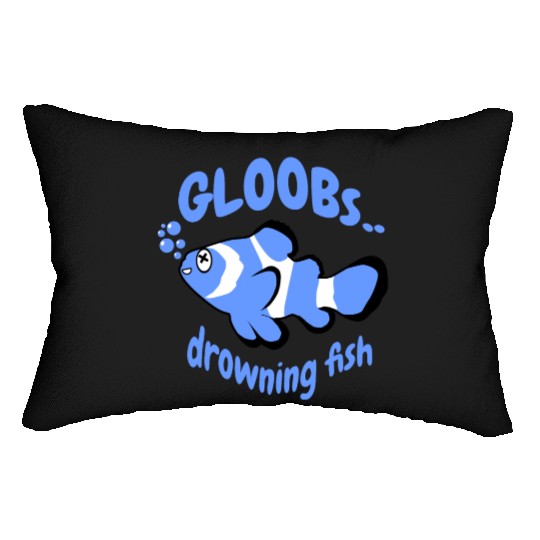 Drowning fish Lumbar Pillows
