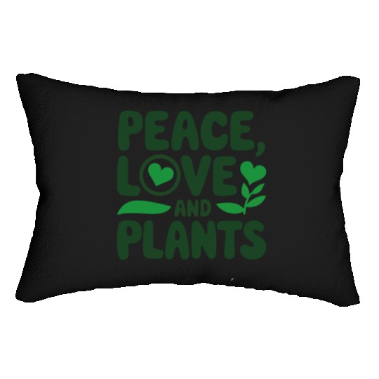 Peace Love & Plants - Funny Garden Gift Idea Lumbar Pillows