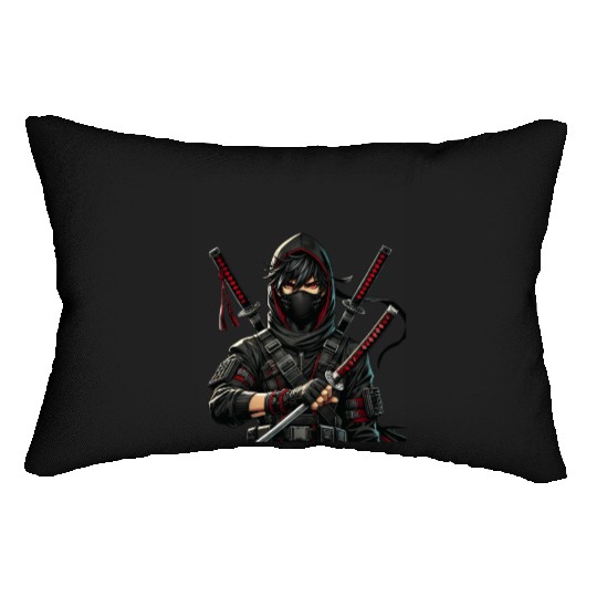 Stealth Assassin with Dual Katana Lumbar Pillows