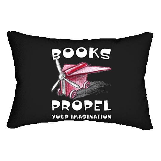 Books Propel Your Imagination Sketchy Airplane Lumbar Pillows