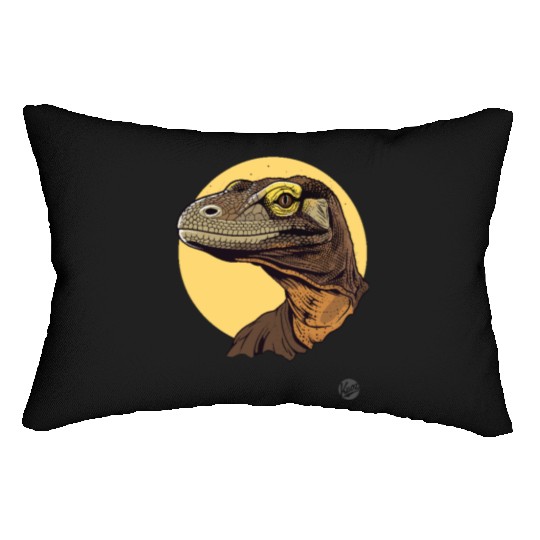 Realistic Komodo Dragon Portrait Lumbar Pillows
