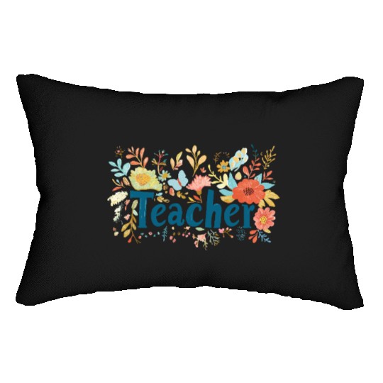 Floral Teacher Wall Art, Teacher Appreciation Lumbar Pillows