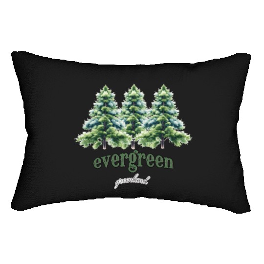 evergreen the green tree : green world Lumbar Pillows