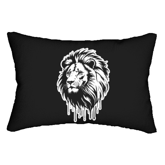 White Lion King Graffiti Style Art Printed Lumbar Pillows