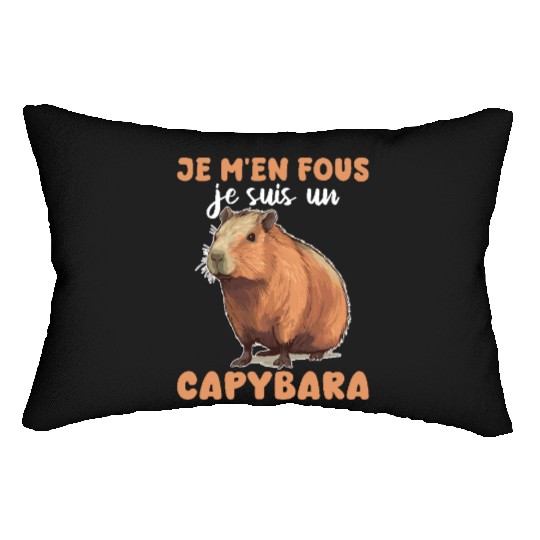 Je M'en Fous Je Suis Un Capybara - Sweet Capybara Lumbar Pillows