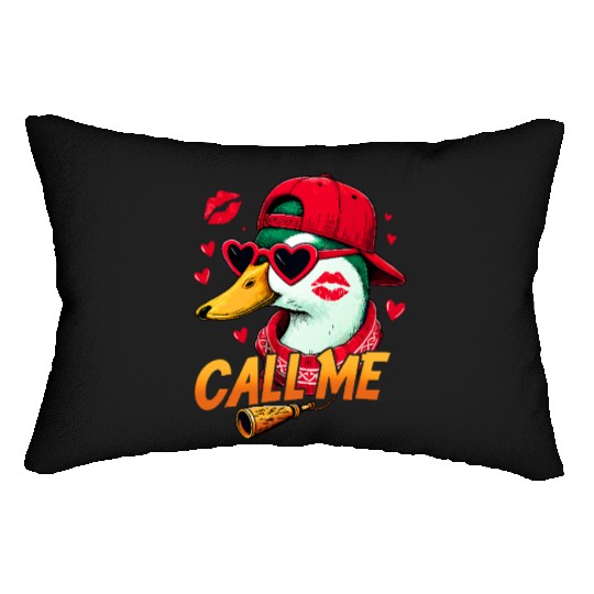 Call Me Duck Valentines Duck Hunting Lover Lumbar Pillows