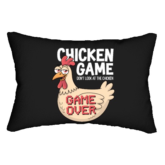 Chicken Game Don't Look At The Chicken Game Over Lumbar Pillows