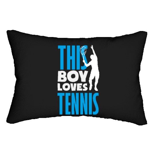 This Boy Loves Tennis Graphic Design Lumbar Pillows