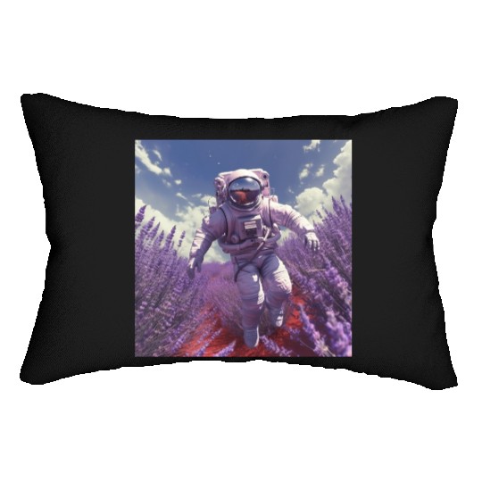 post nuclear lavender farmer Lumbar Pillows