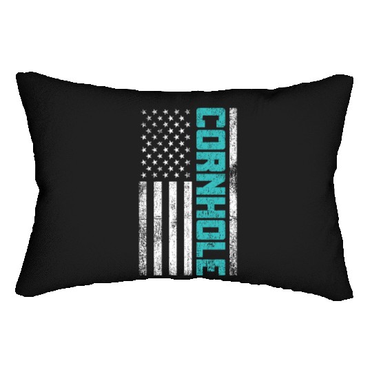 Cornhole Usa Flag Lumbar Pillows
