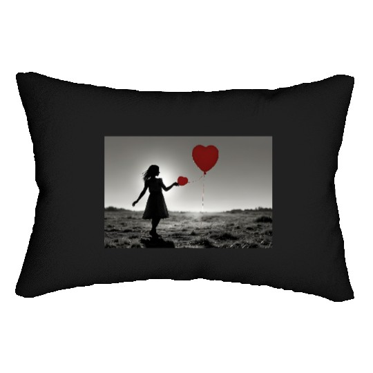 Girl With Balloon Banksy Lumbar Pillows