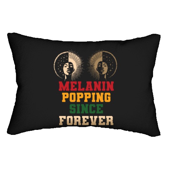 design melanin - gift idea black history month Lumbar Pillows