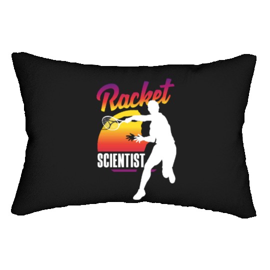 Tennis Racket Scientist Sunset Silhouette Lumbar Pillows