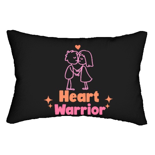 Heart warrior, valentine Lumbar Pillows