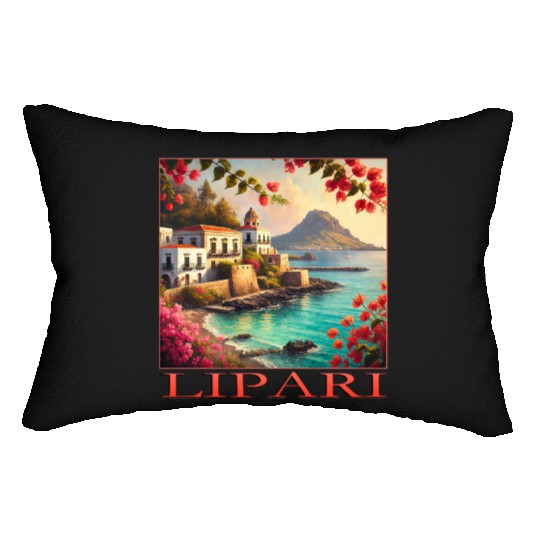 Lipari Volcano Mediterranean Terracotta Vacation Lumbar Pillows