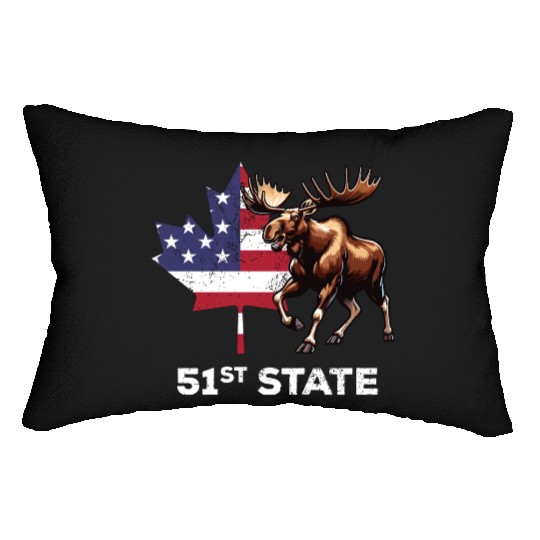 Canada 51st State United States Funny Trump Quote Lumbar Pillows