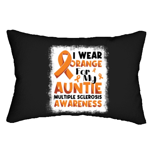 For Aunt Multiple Sclerosis Awareness Month Orange Lumbar Pillows
