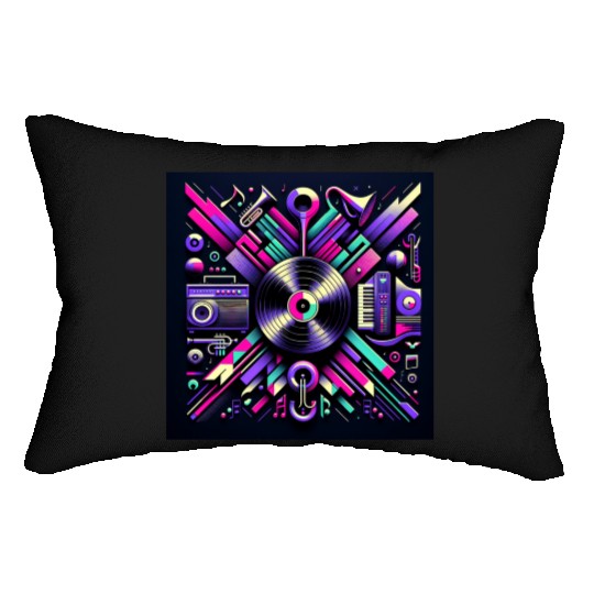 Neon Groove Vinyl Symphony Lumbar Pillows