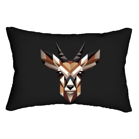 Geometric Antelope Head - Elegance and Wilderness Lumbar Pillows